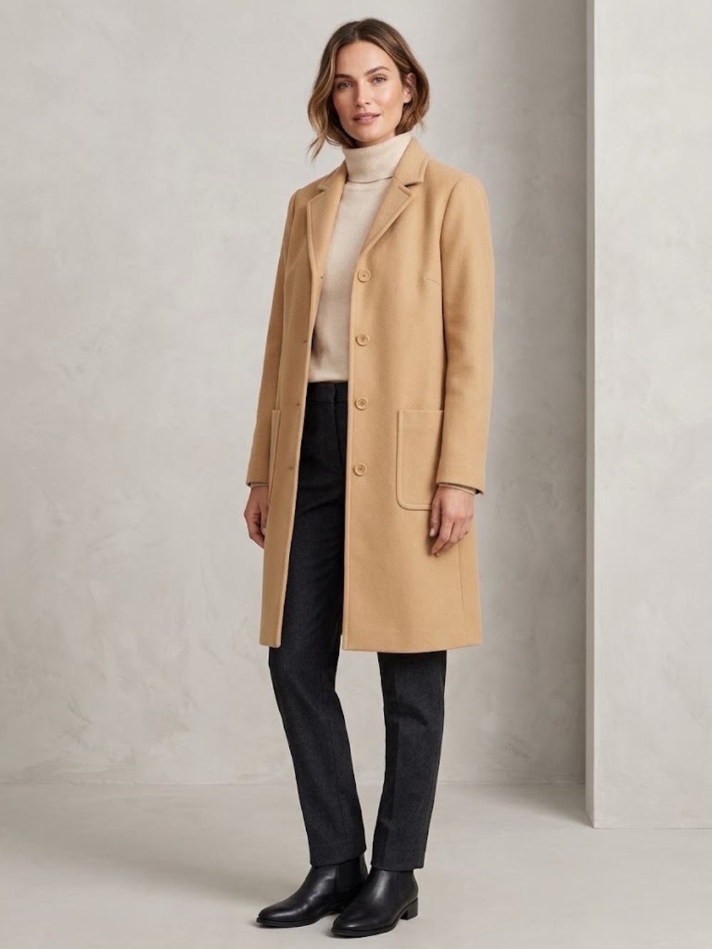 J.Crew Wool Blend Topcoat in Camel
